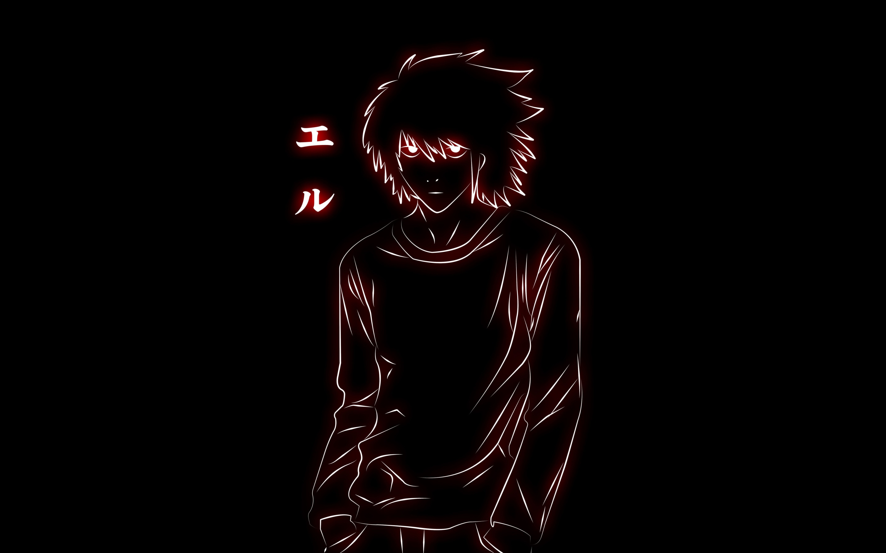 Light Yagami Wallpaper 4K, AMOLED, Black background, Glowing