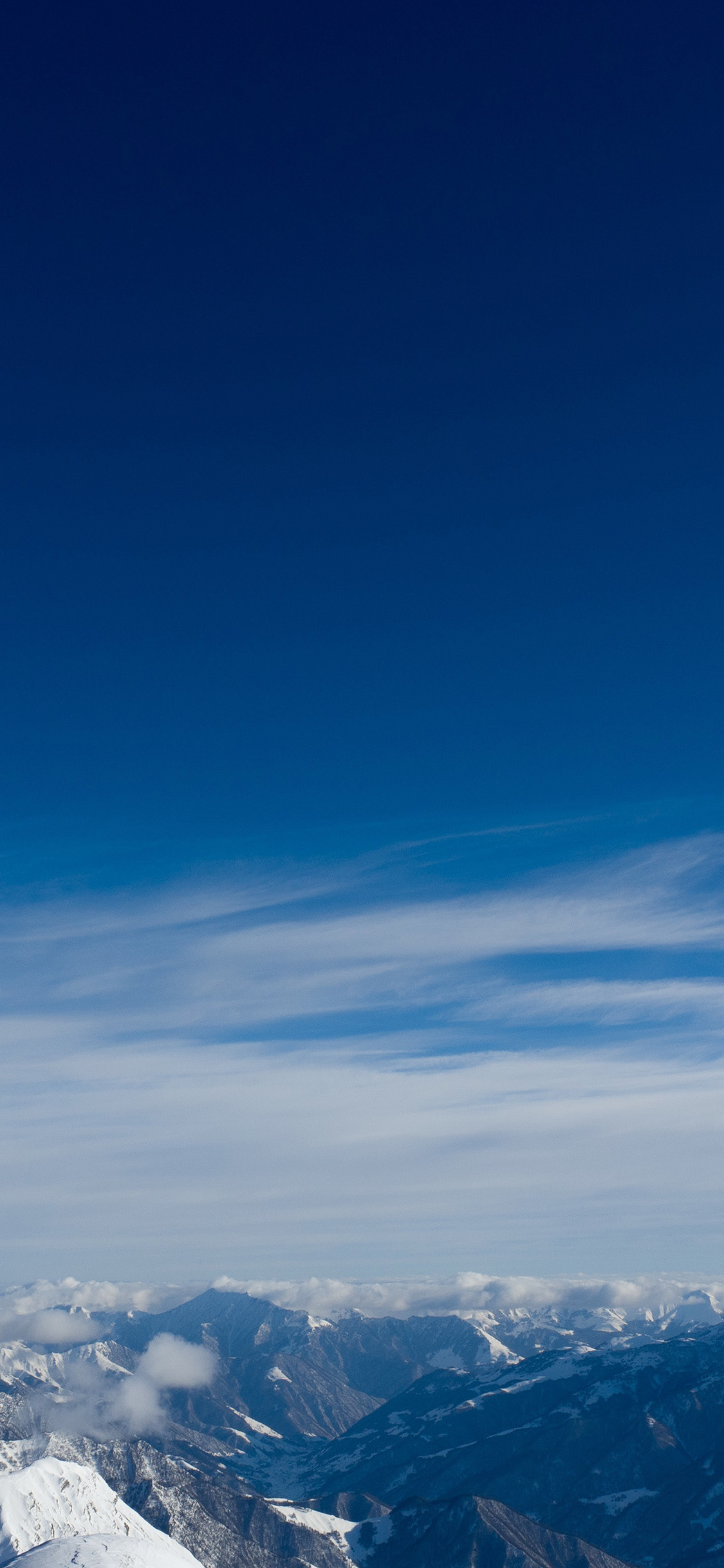 Winter Mountain Cold Sky Blue