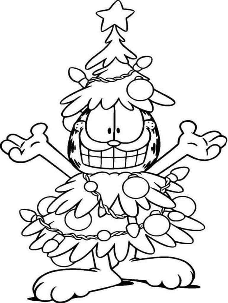 Download Christmas Coloring Garfield Picture