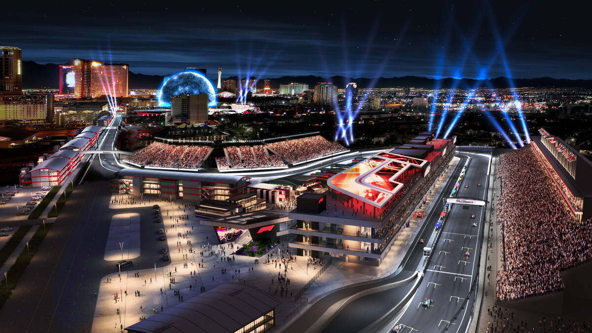 F1 Las Vegas Grand Prix renderings preview spectacular race views