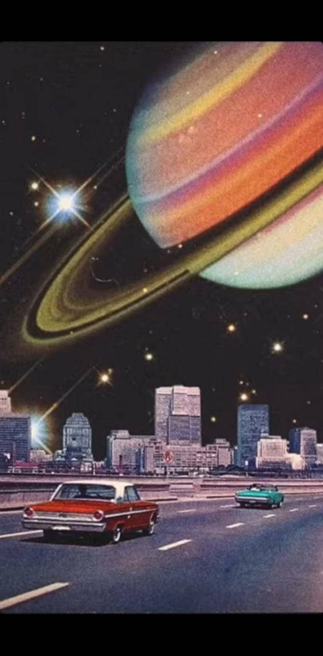 Download Retro Space City Wallpaper