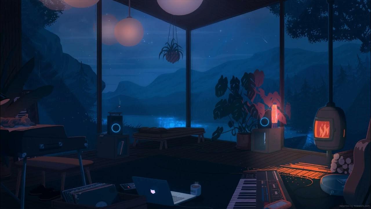 lofi cozy house rainy night 4k live