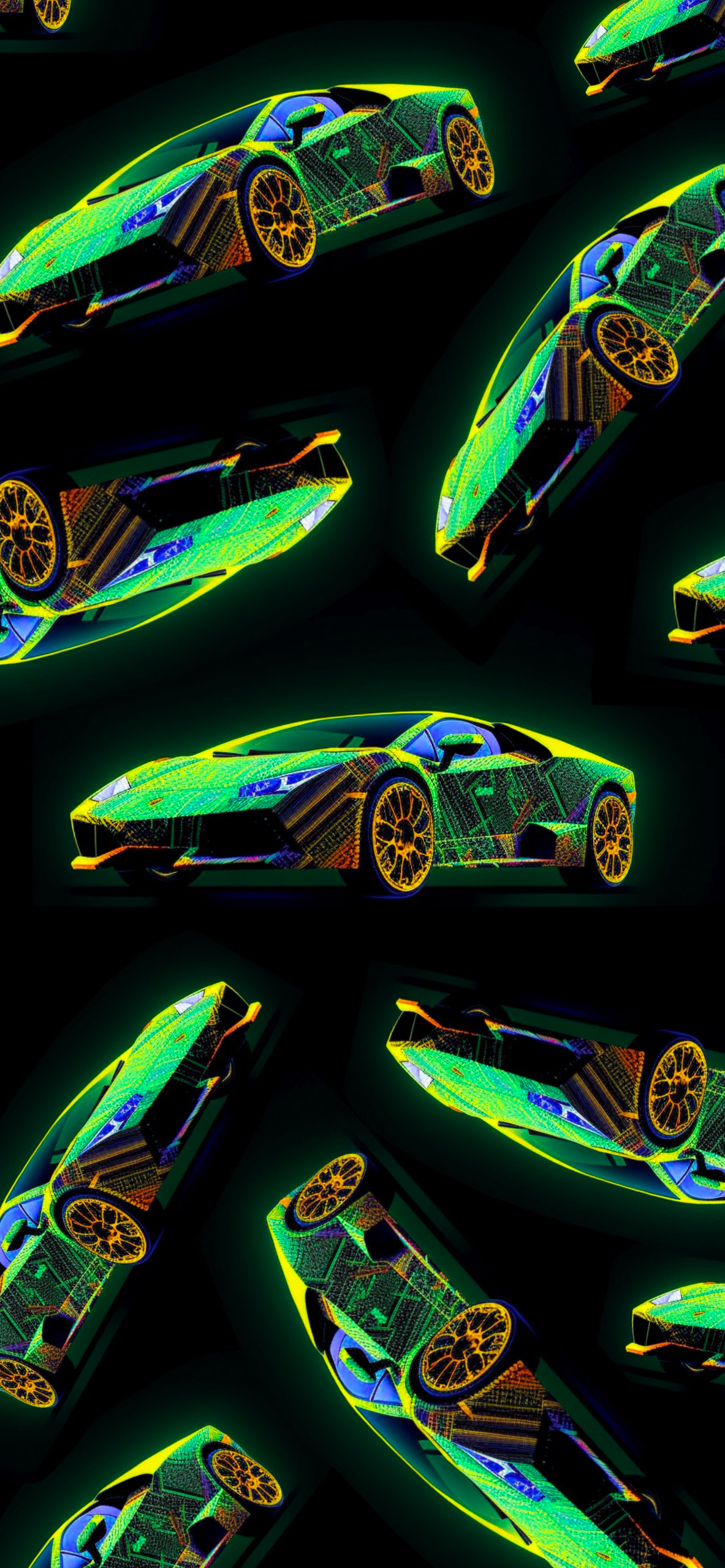 Colorful Lamborghini Black Wallpaper Wallpaper 4k