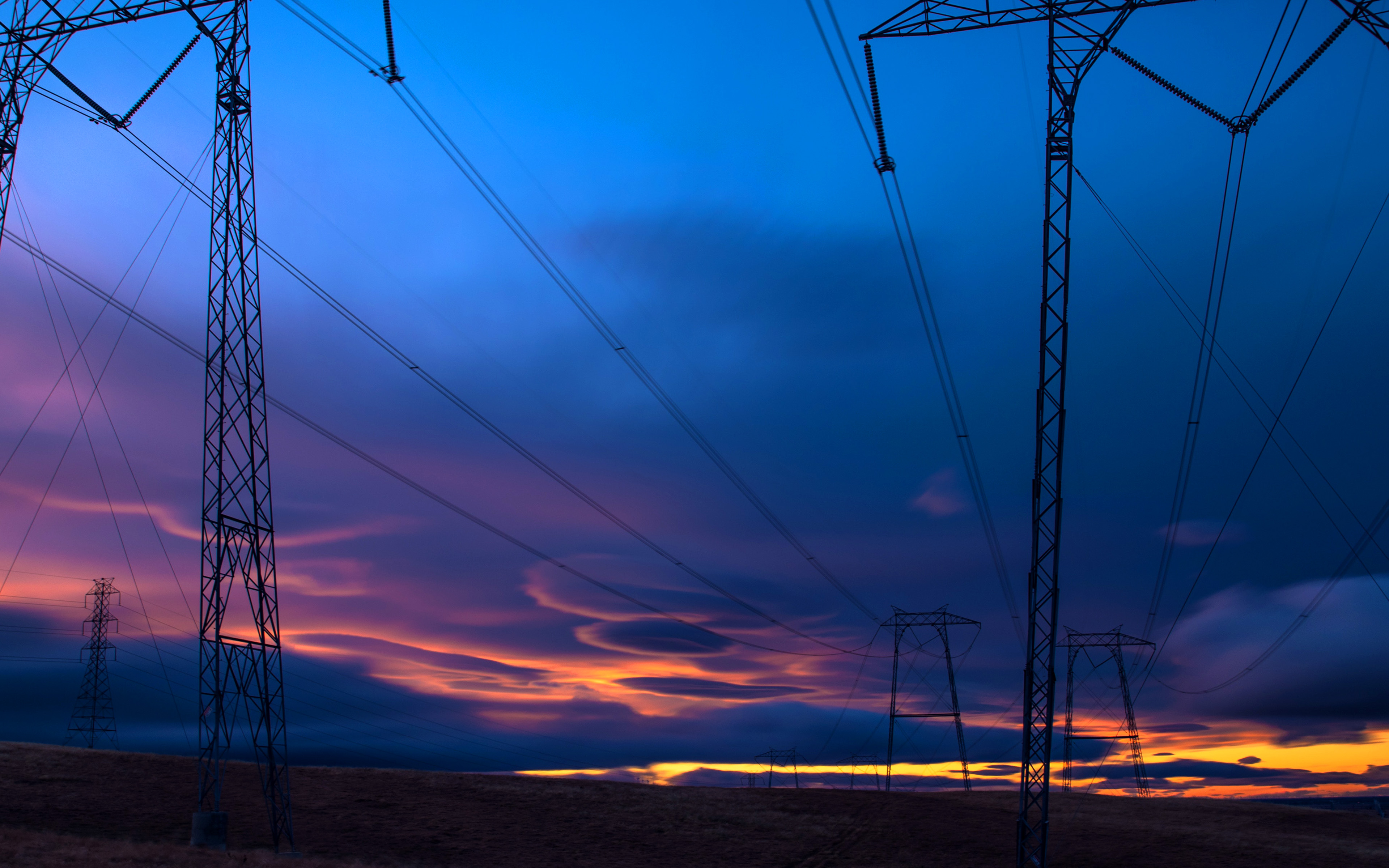 wallpaper for desktop, laptop. sunset electric night nature