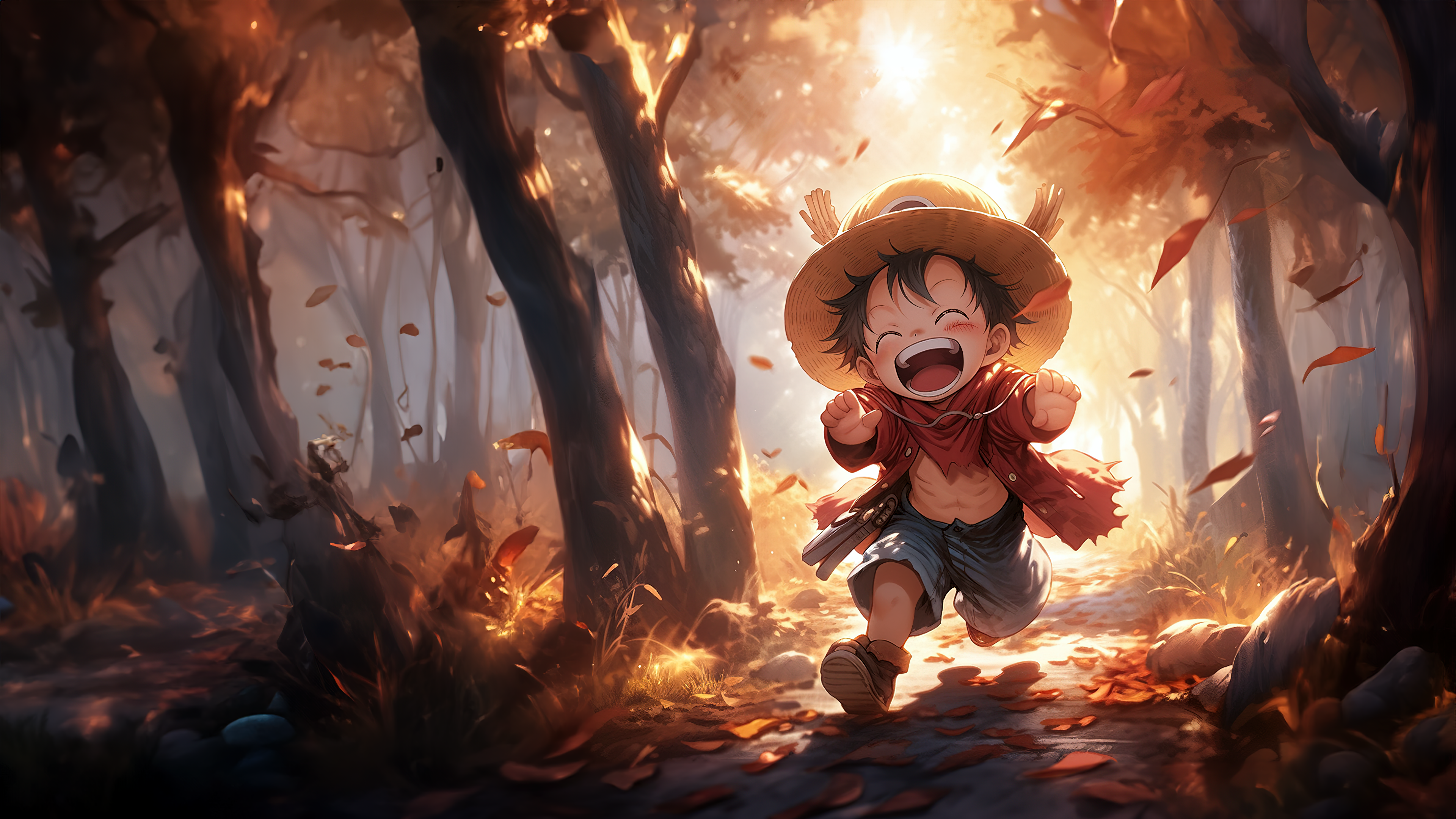 Chibi Luffy Wallpaper 4K, One Piece