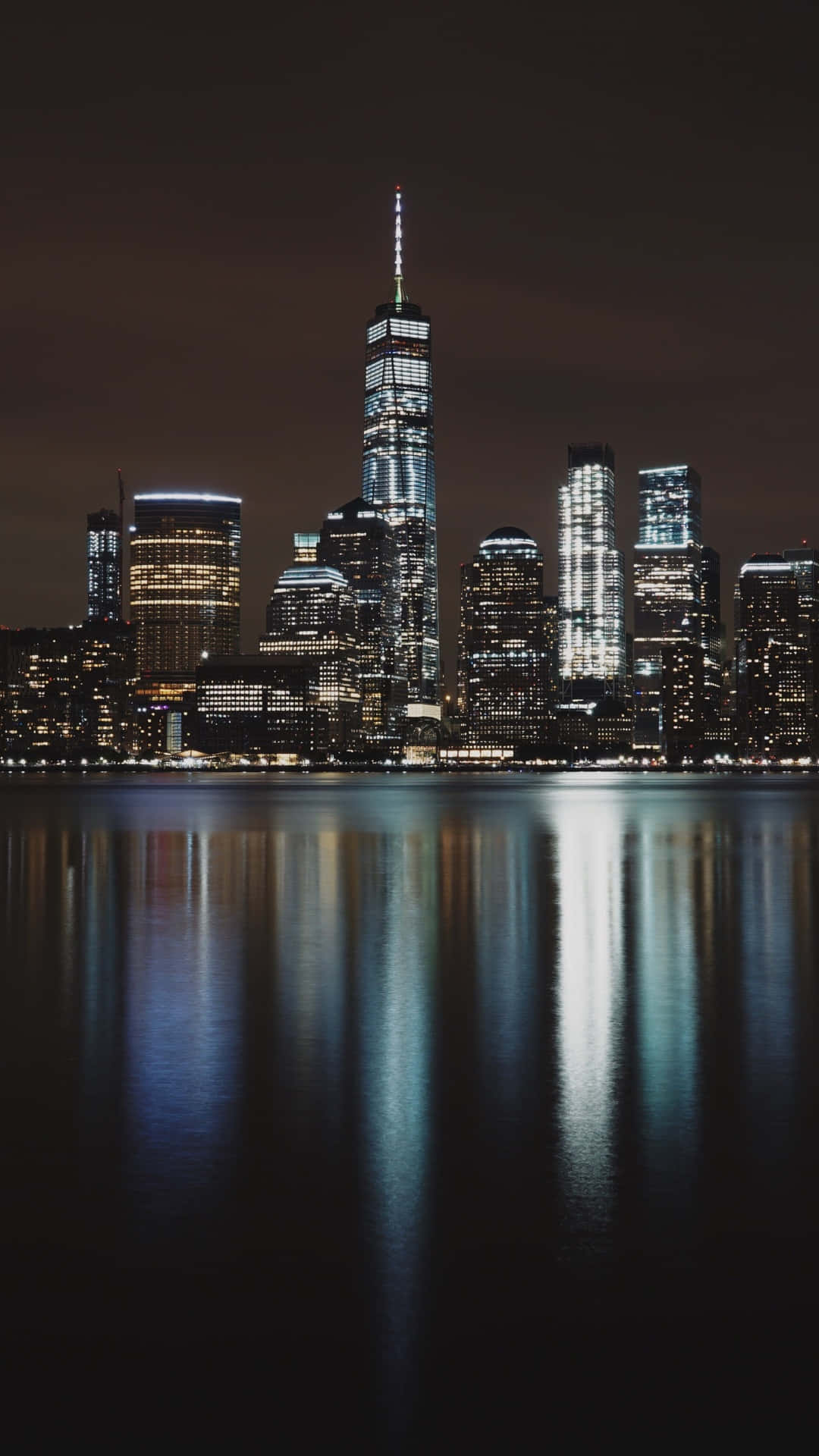 Download Night view of New York City from its iconic skyline Wallpaper