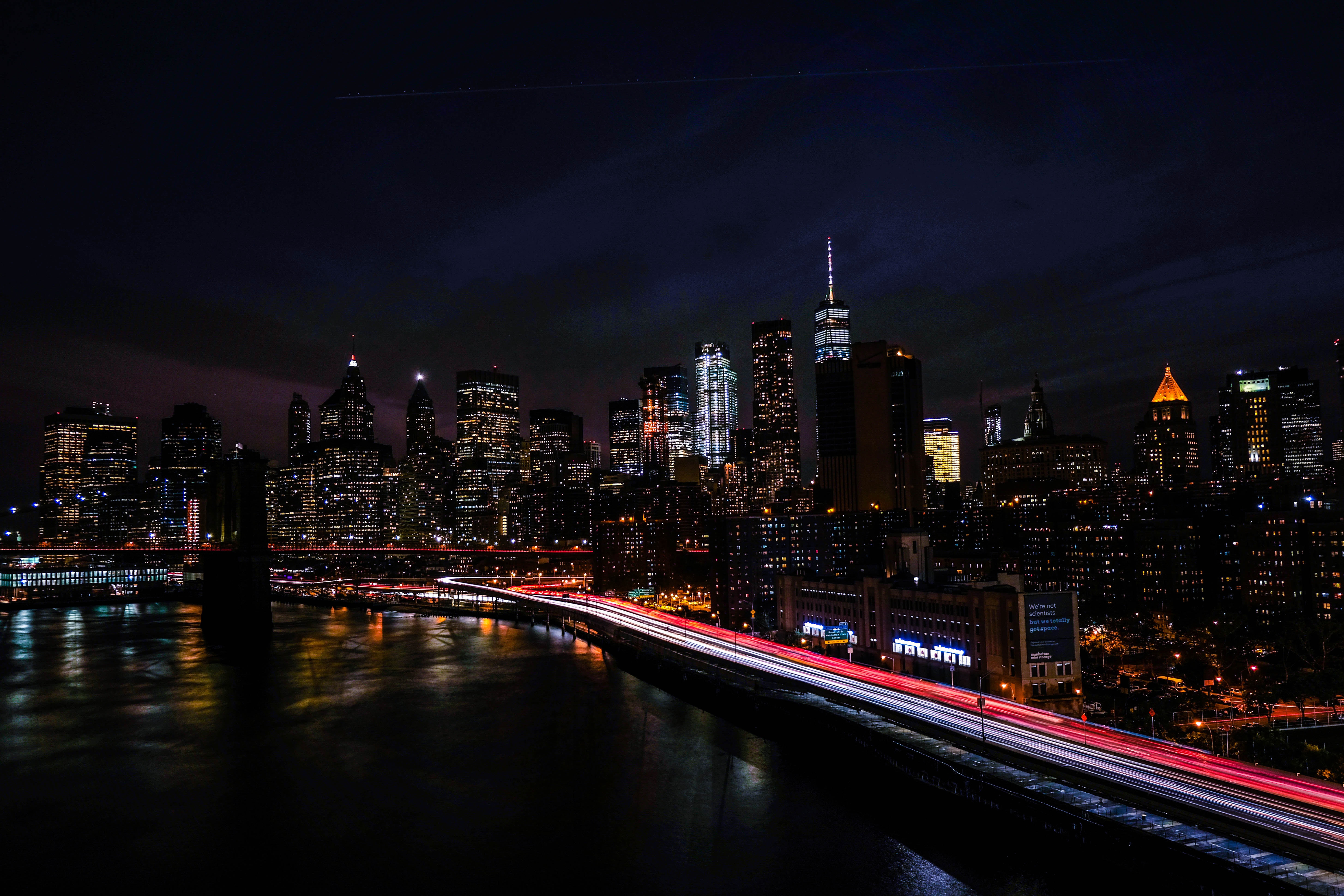 New York City Wallpaper 4K, Night view, Cityscape