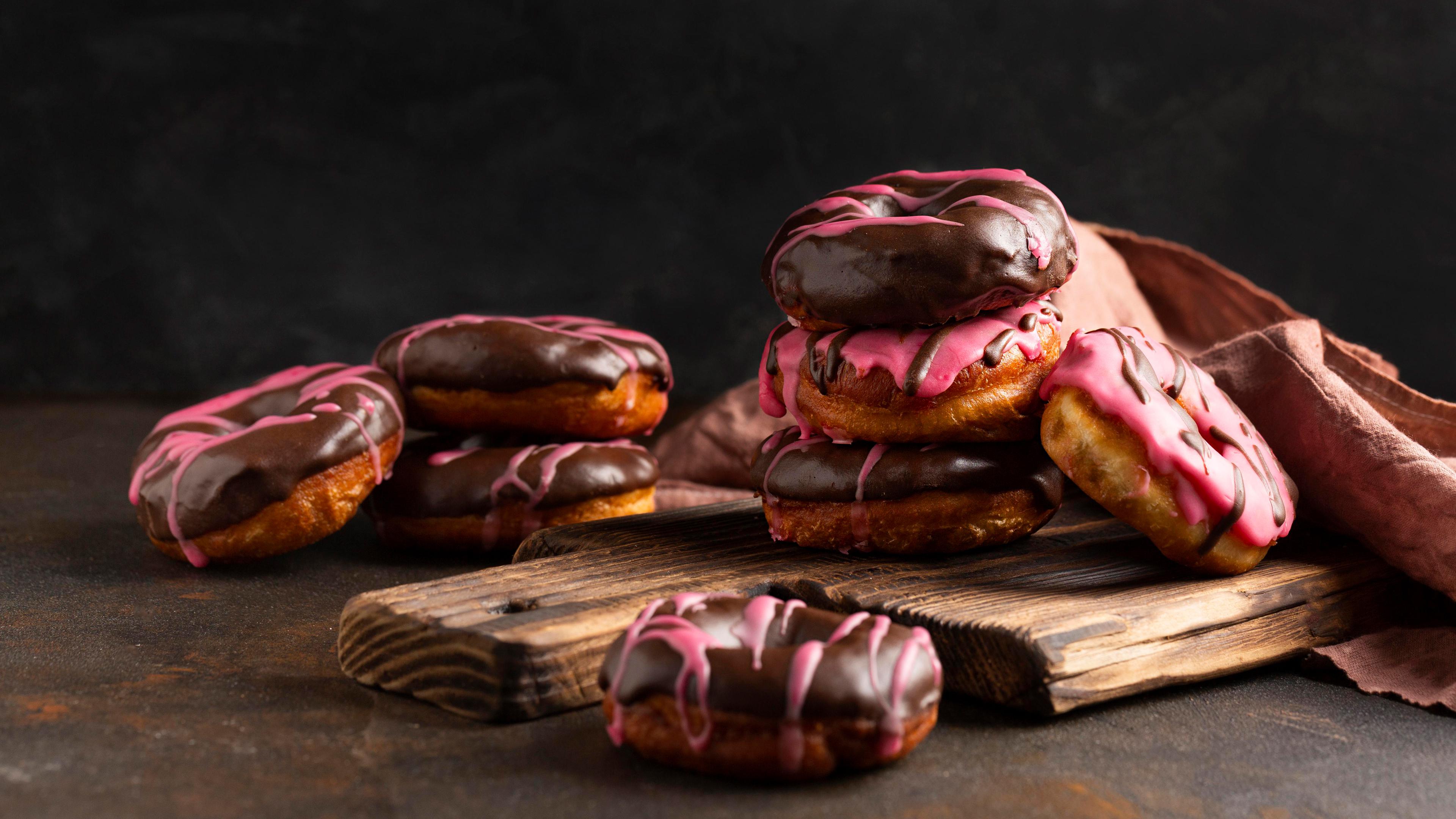 Doughnuts 4K wallpaper for your desktop or mobile screen free and easy to download