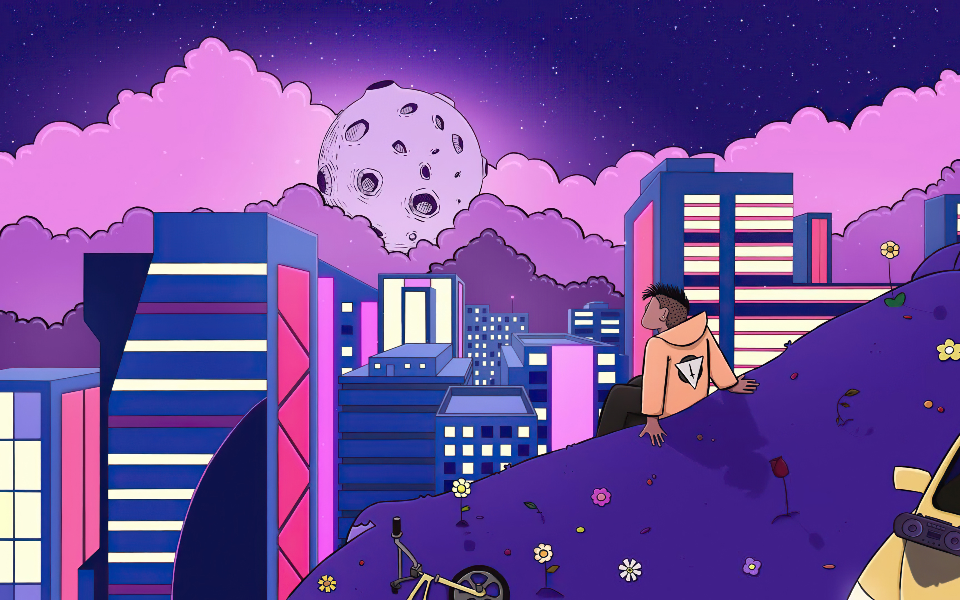 Lofi Moon 4k 4K , HD 4k Wallpaper