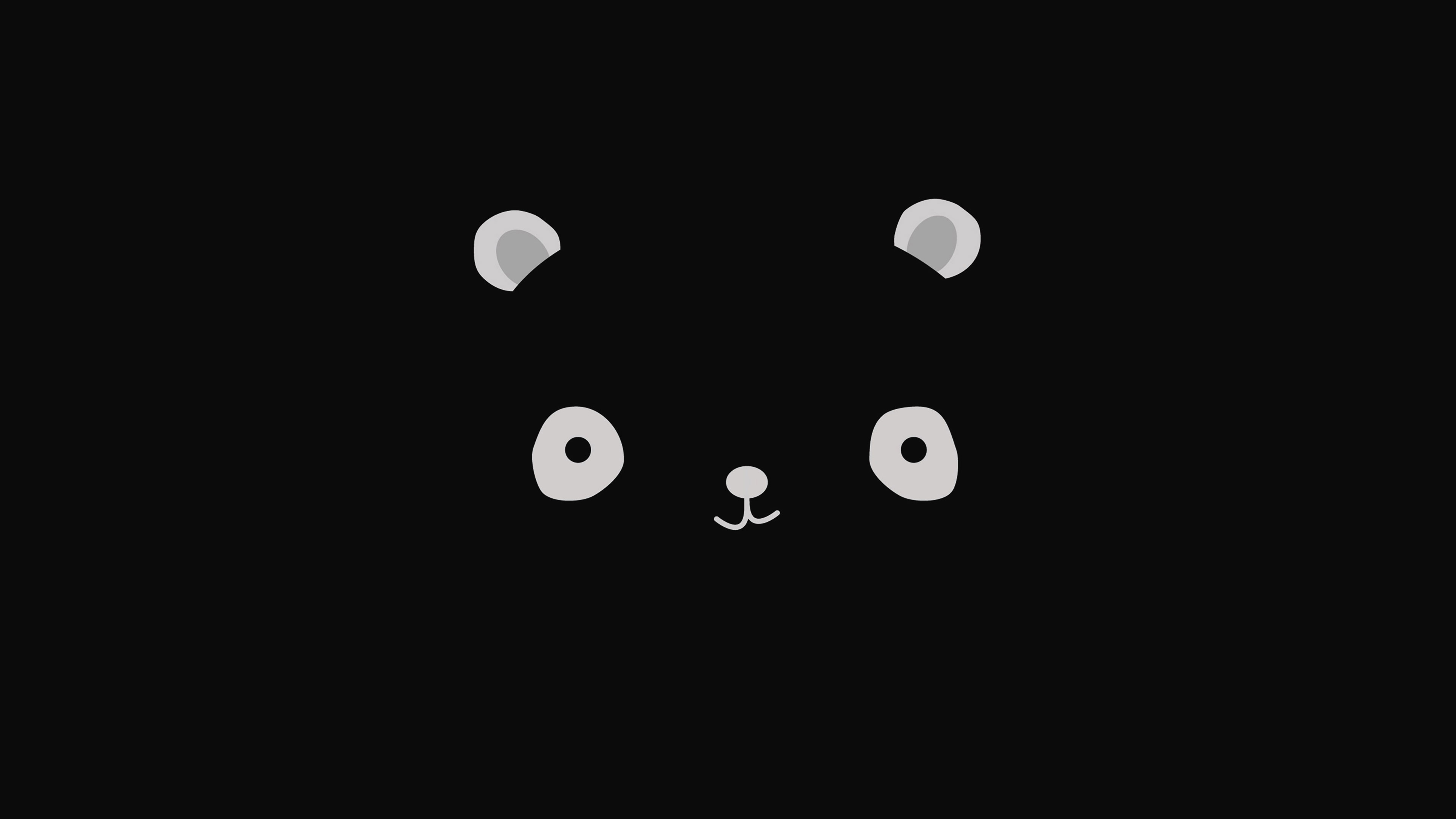 wallpaper for desktop, laptop. cute minimal panda dark illust art