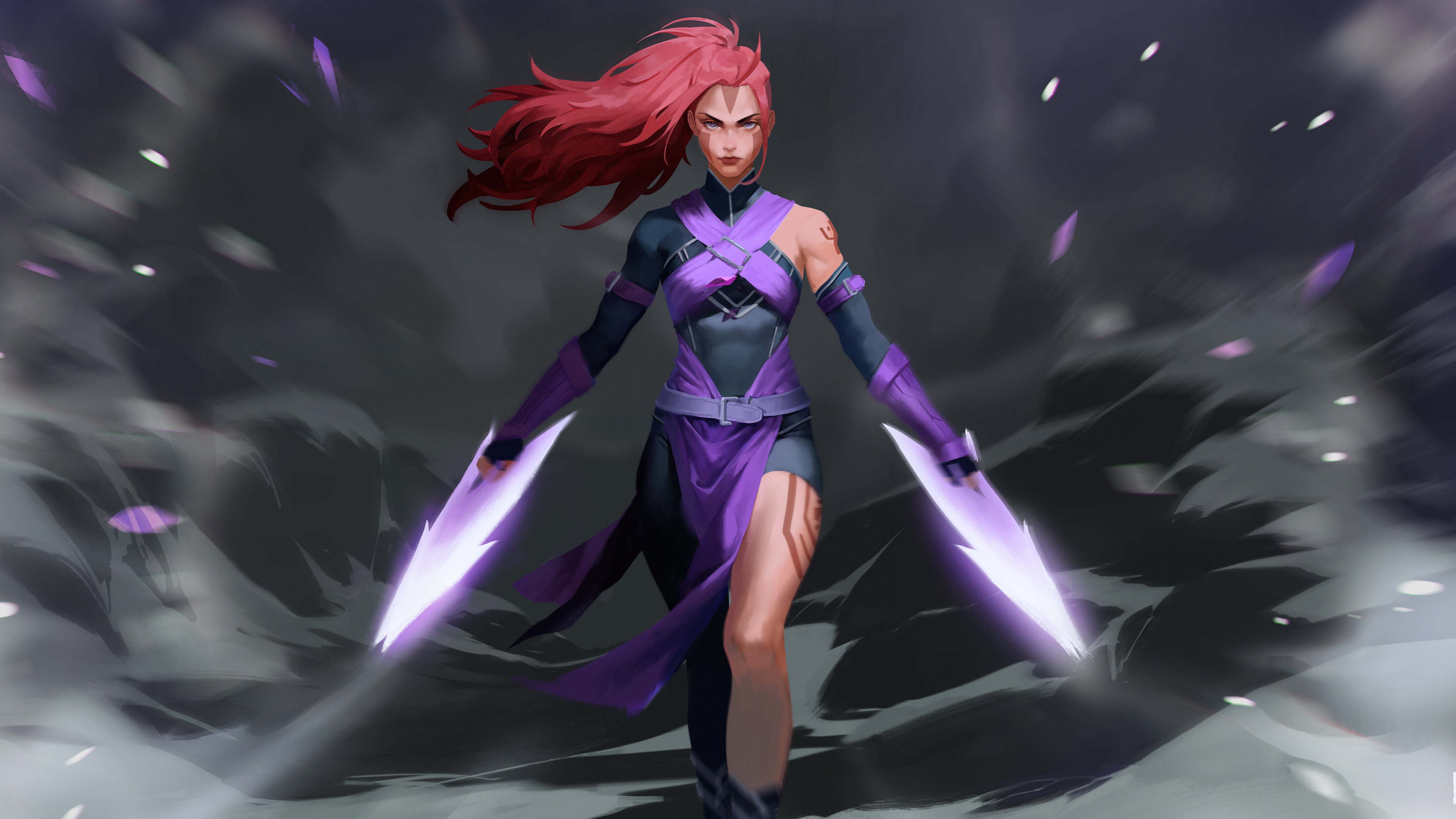 Download Wallpaper 3840x2160 Dota 2, Anti Mage, Redhead, Art 4k Wallpaper, Uhd Wallpaper, 16:9 Widescreen 3840x2160 HD Background, 25479