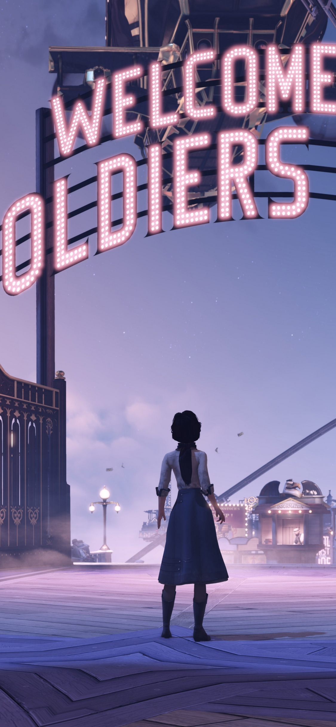 Download wallpaper 1125x2436 bioshock infinite, amusement park, video game, iphone x, 1125x2436 HD background, 4264