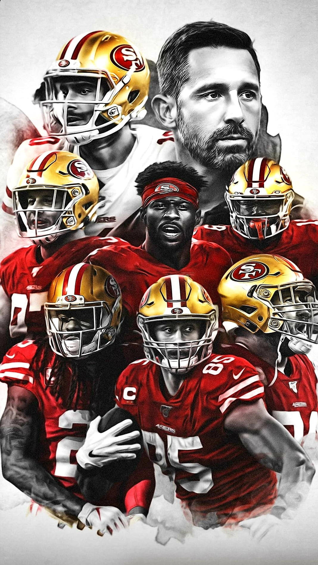 Download San Francisco Players Poster 49ers iPhone Wallpaper
