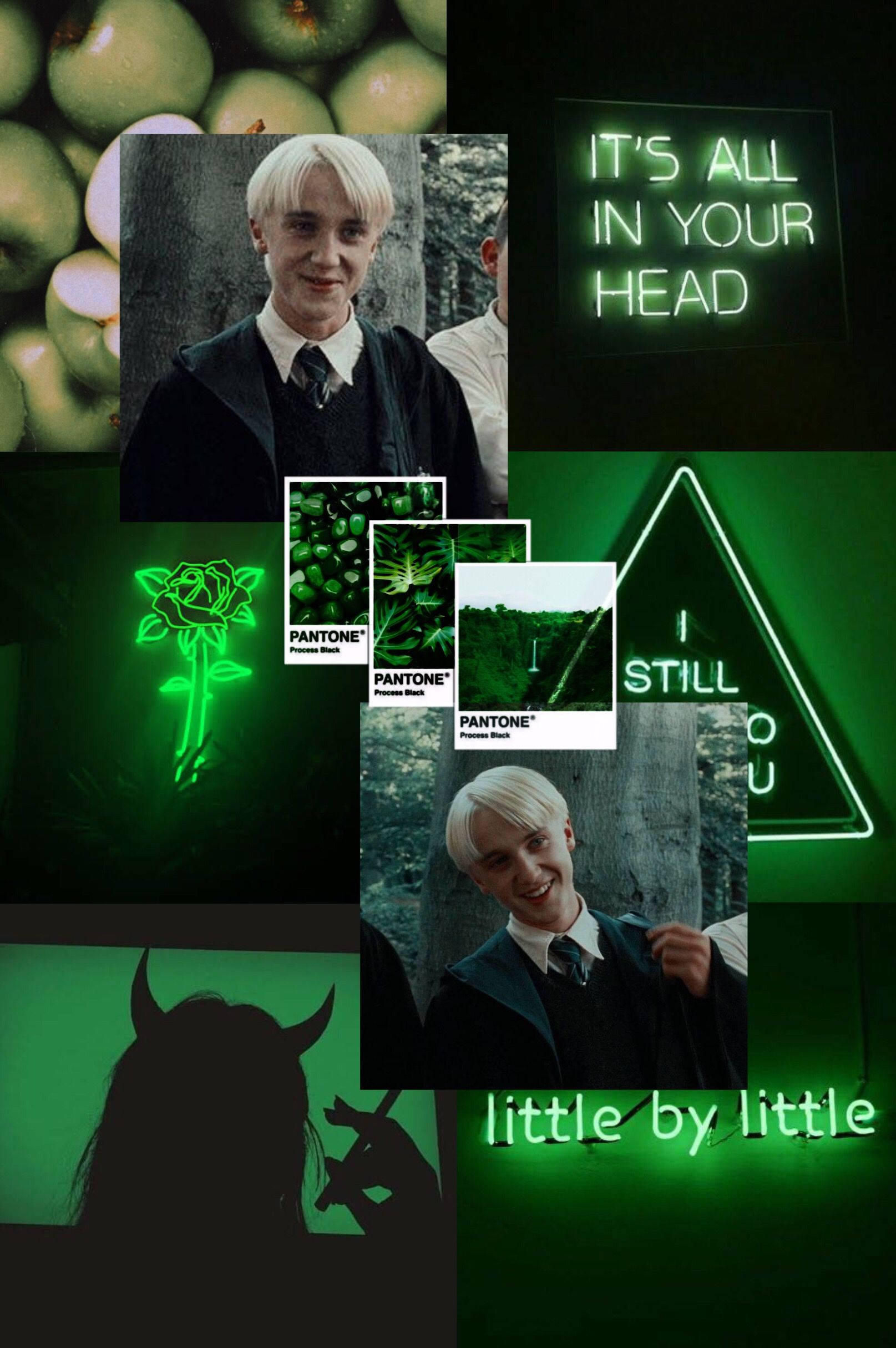 Download Aesthetic Green Apple Draco Malfoy Wallpaper