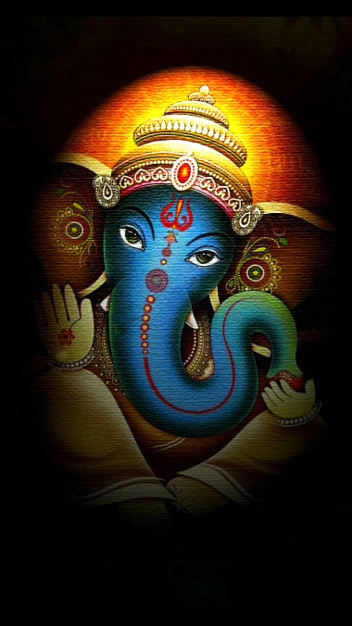 Download Ganesh Blue Face IPhone Wallpaper