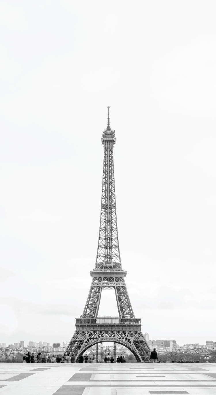 Download White Sky With Eiffel Tower iPhone Wallpaper