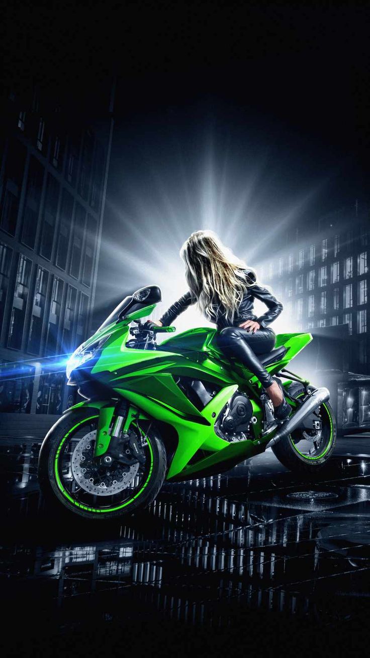 Superbike Girl iPhone Wallpaper
