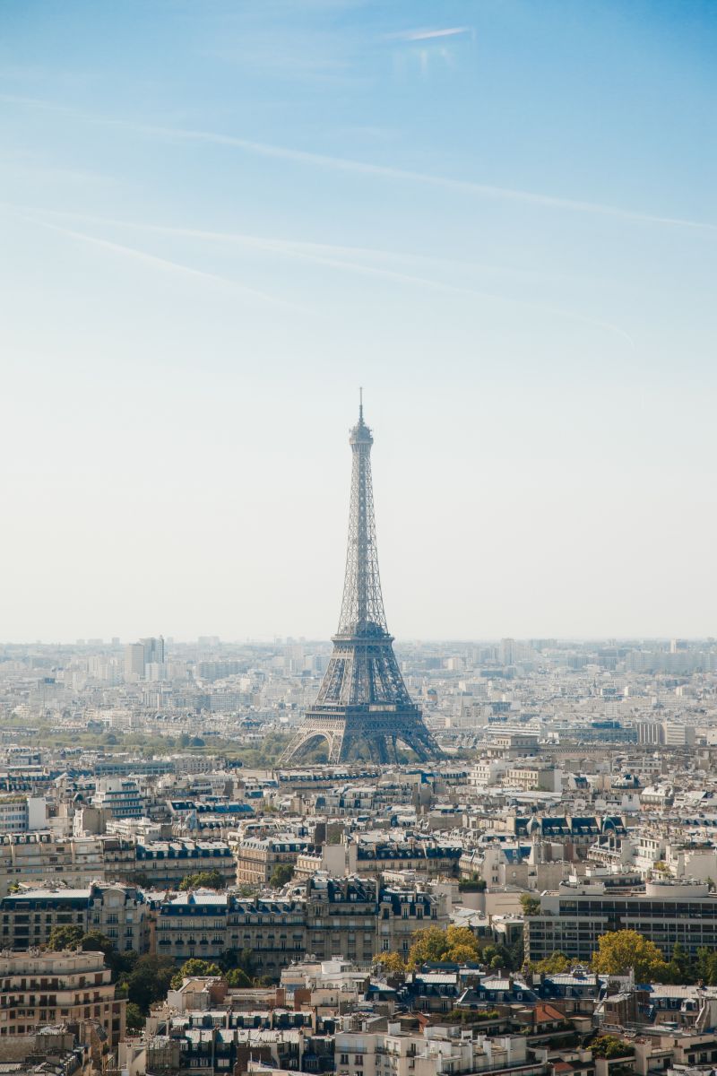 Free Image, horizon, skyline, city, eiffel tower, skyscraper, monument, cityscape, france, landmark, tower block, la tour eiffel, spire, urban area, human settlement, atmosphere of earth 3694x5541