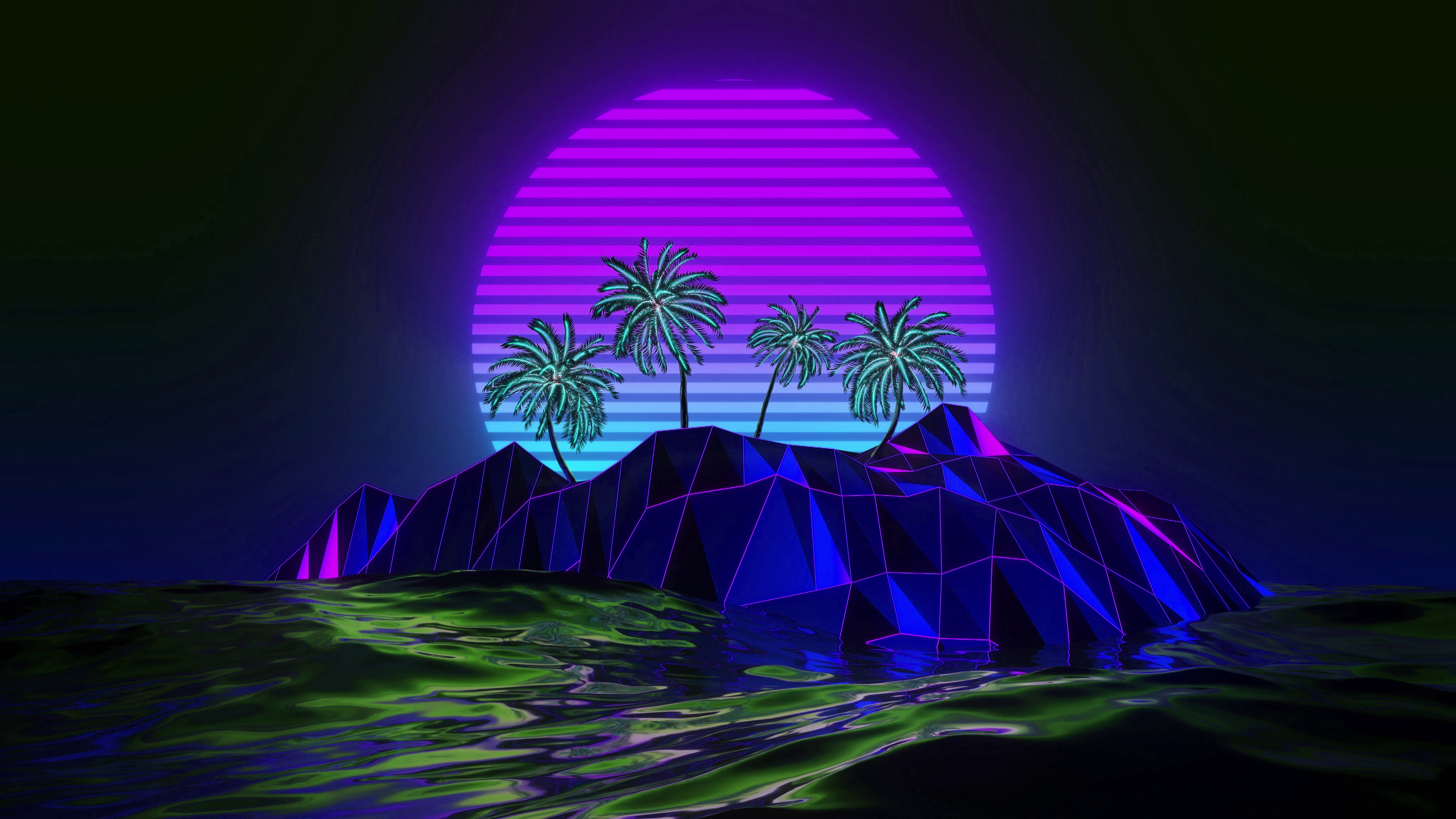 Vaporwave Island [3840 x 2160]