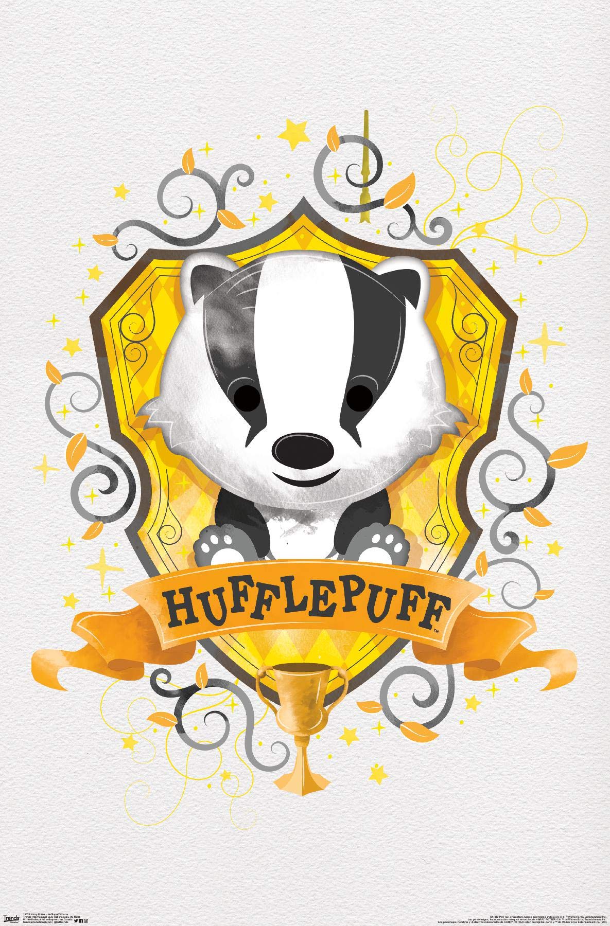 Trends International Wizarding World: Harry Potter Hufflepuff Charm Wall Poster, 22.375 X Premium Unframed Version, Everything Else