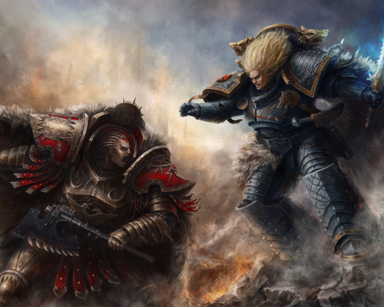 Download wallpaper Warhammer 40000, Leman Russ, Warhammer 40k, The Primarch, Angron, Leman Russ, Angron, section fantasy in resolution 1280x1024