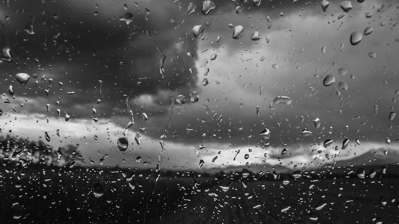 Rainy Window Nature Water Drop Road Dark Bw Wallpaper