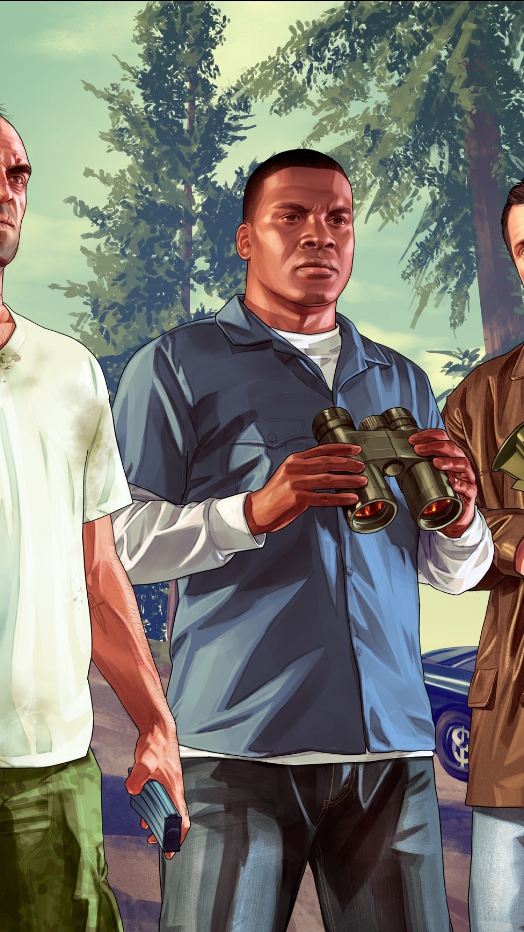 Video Game Grand Theft Auto V, Franklin Clinton, Michael De Santa, Trevor Philips, 1080x1920 Phone HD Wallpaper