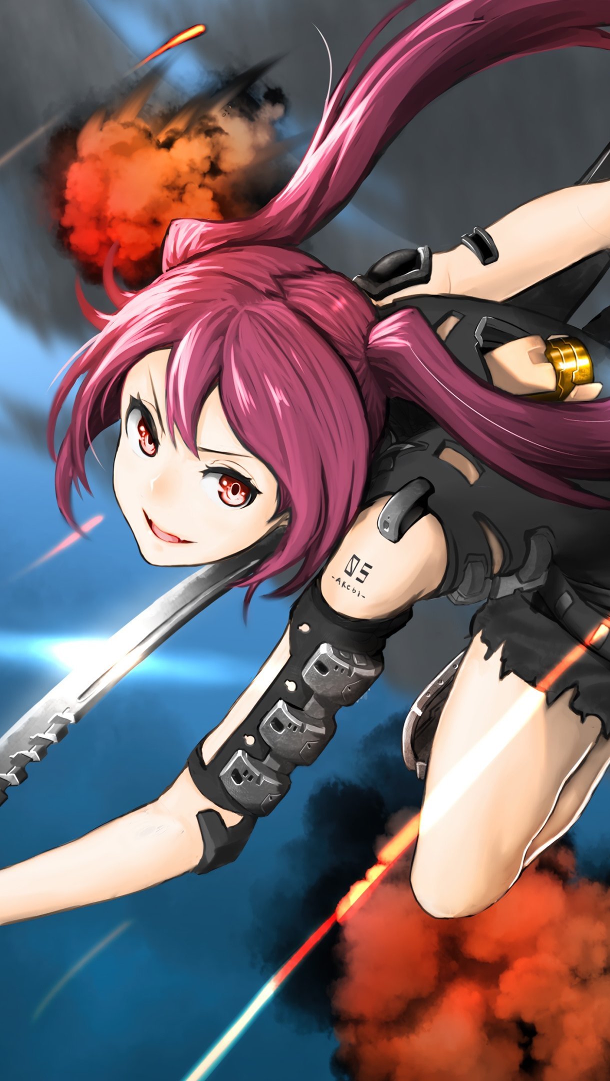 Anime Girl Cyborg Katana Wallpaper 4k Ultra HD