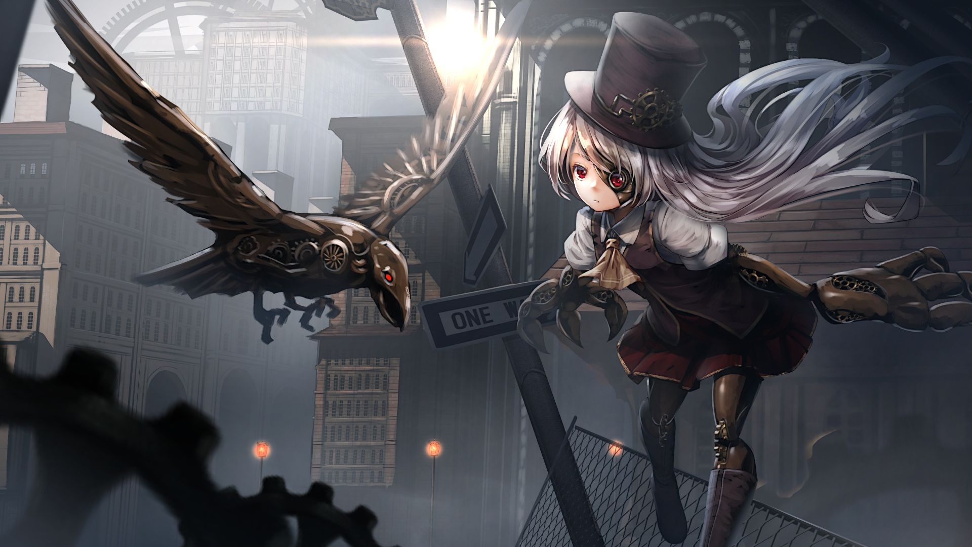 Desktop Wallpaper Cyborg, Anime Girl, Original, HD Image, Picture, Background, Ddc203