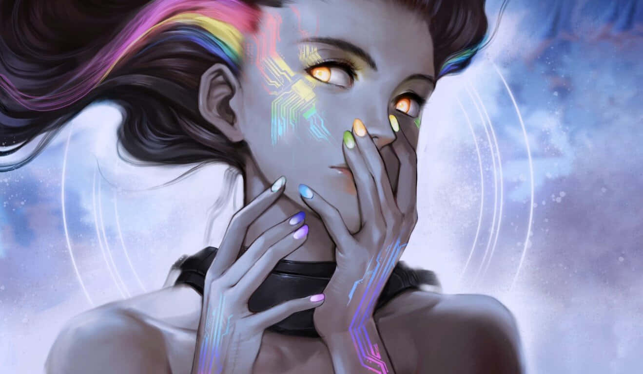Download Dynamic Anime Cyborg Girl Wallpaper