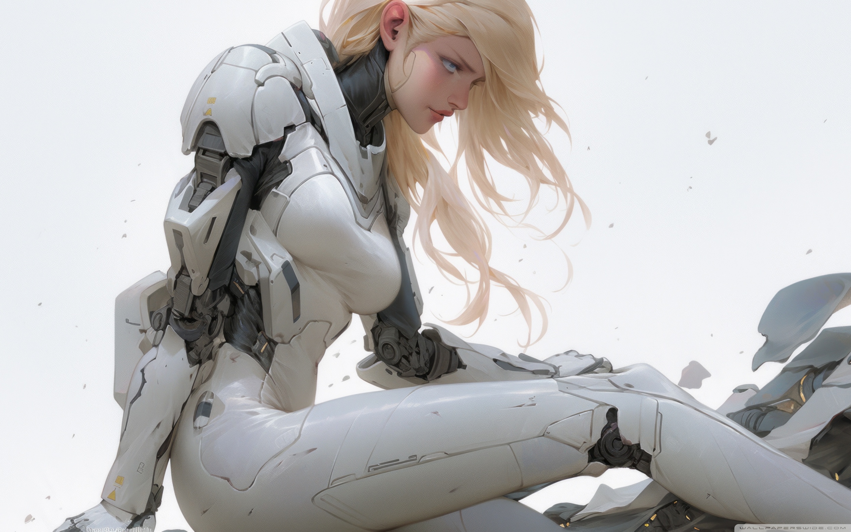 Cyborg Blonde Girl Artwork Ultra HD Desktop Background Wallpaper for 4K UHD TV, Widescreen & UltraWide Desktop & Laptop, Tablet