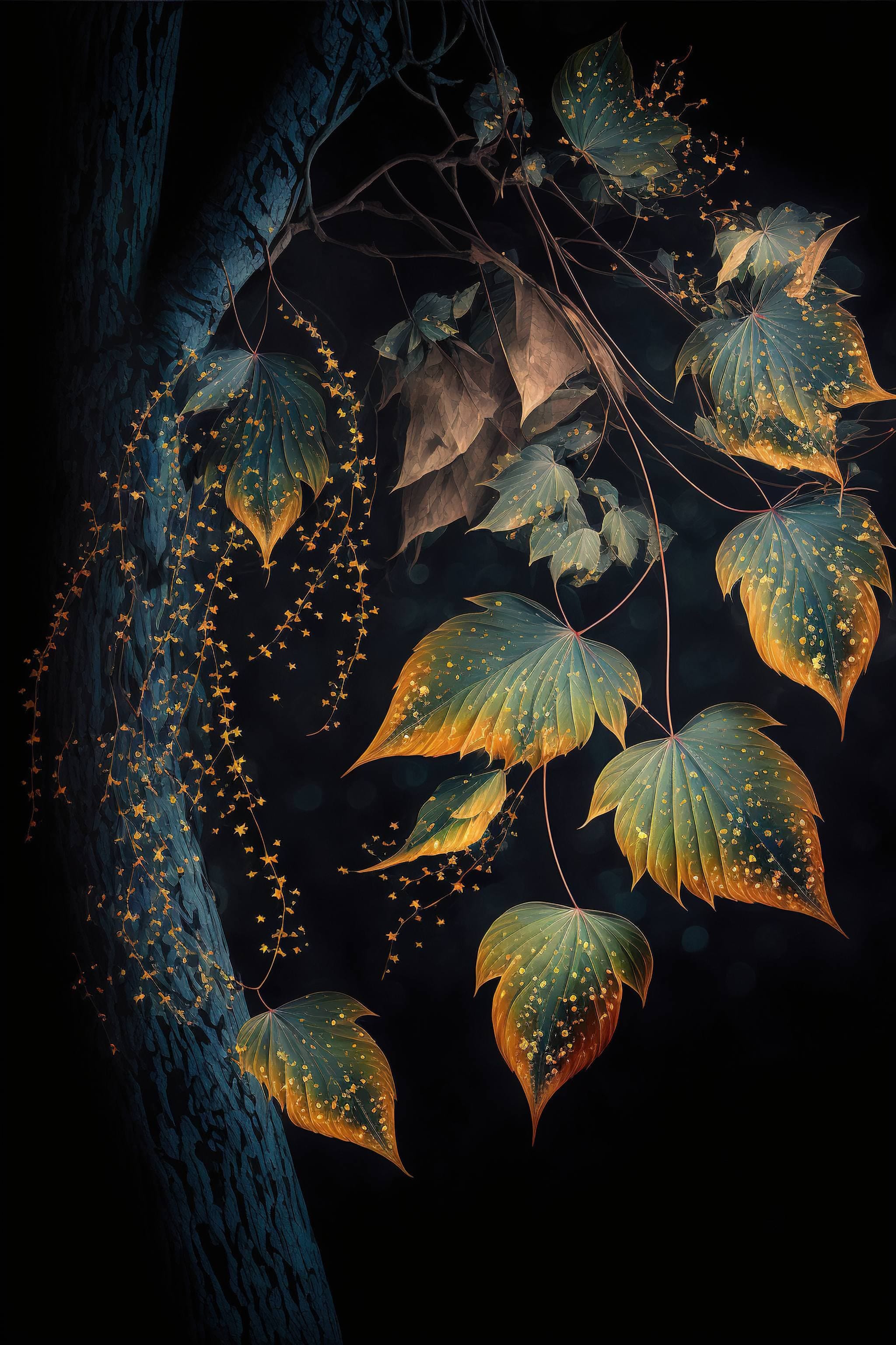Free AI art image of sprawling leaves