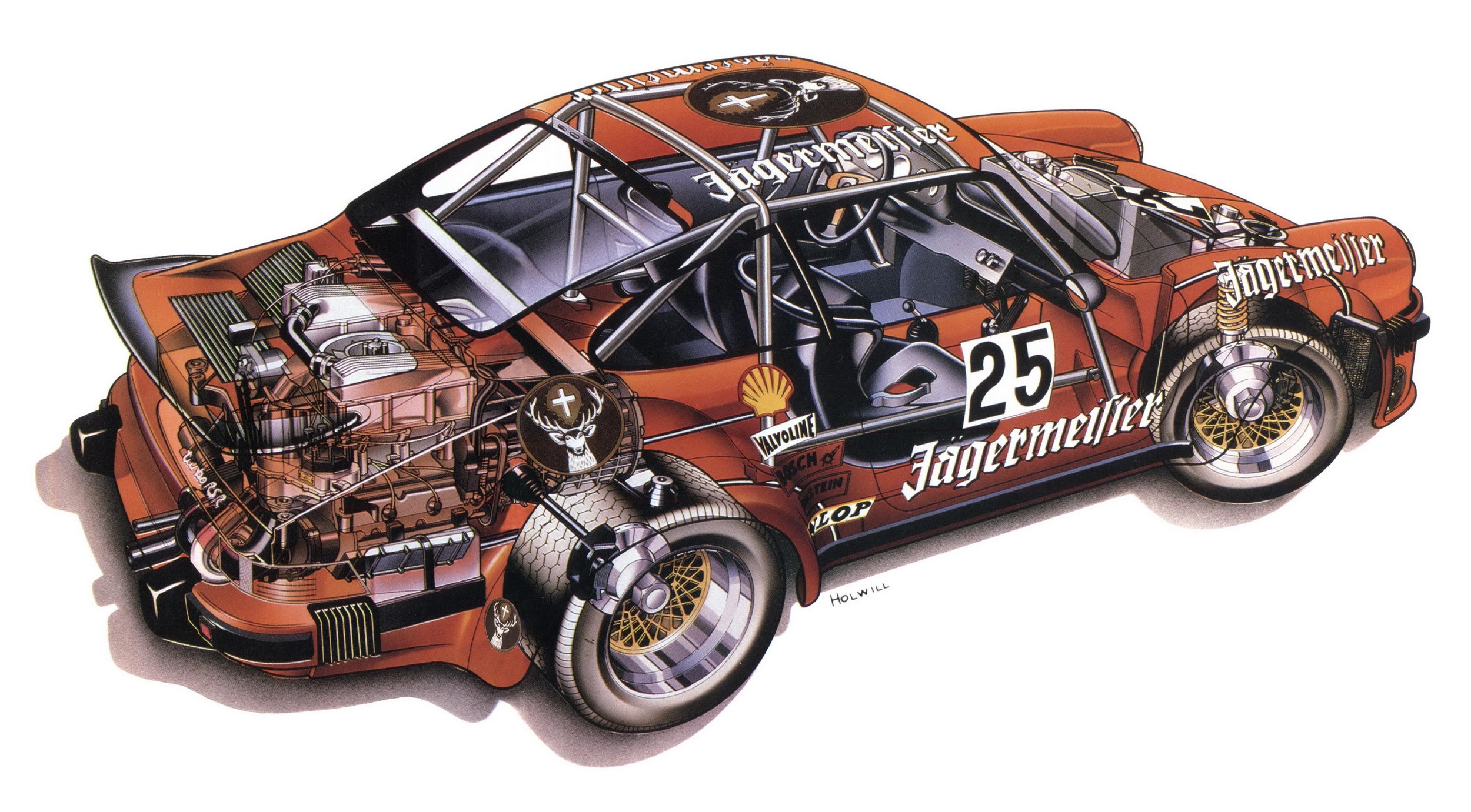 Porsche 934 Turbo RSR Cutaway Classic Race Car wallpaperx1381
