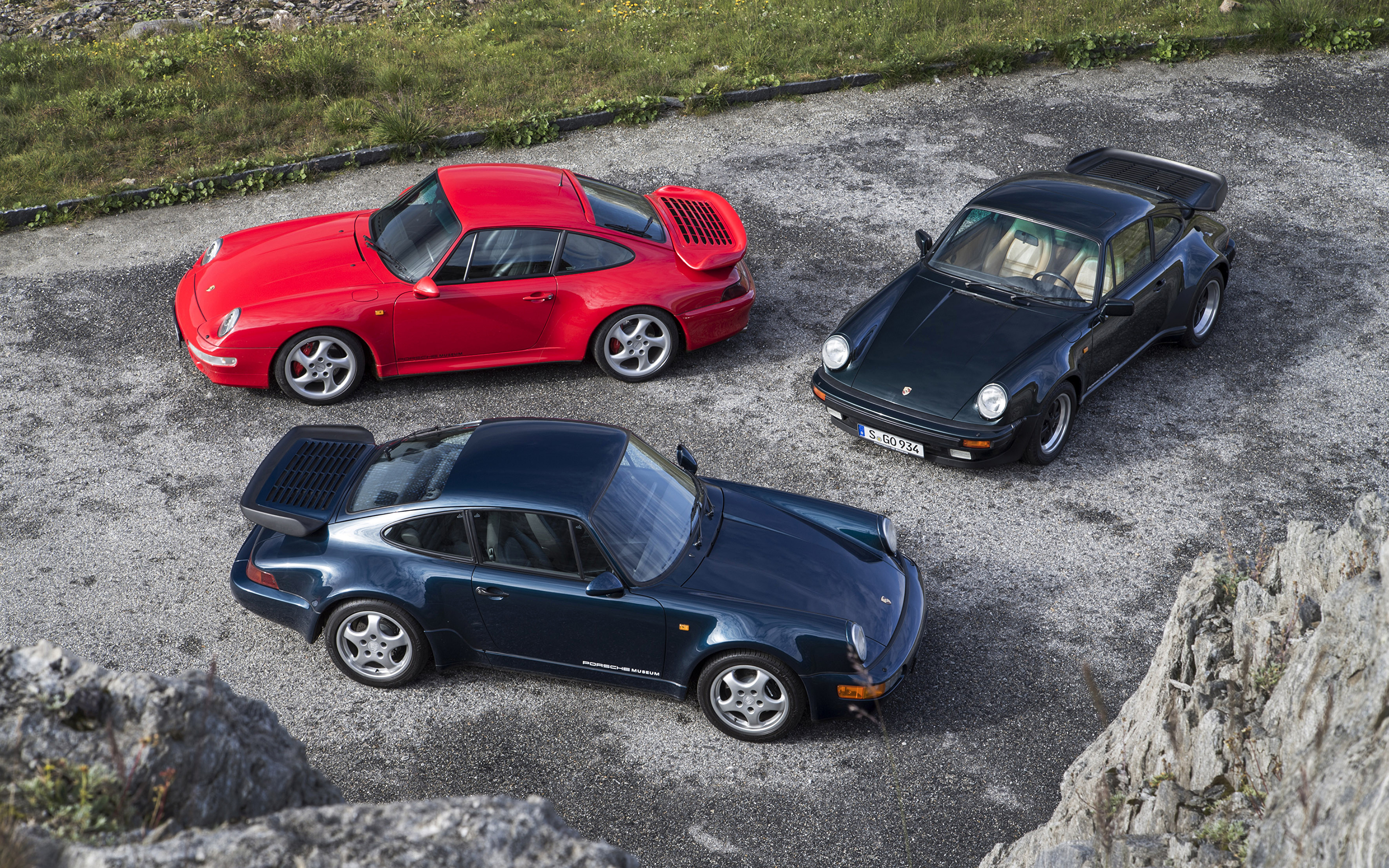 Photos Porsche 1964 911 antique Three 3 From above 3840x2400