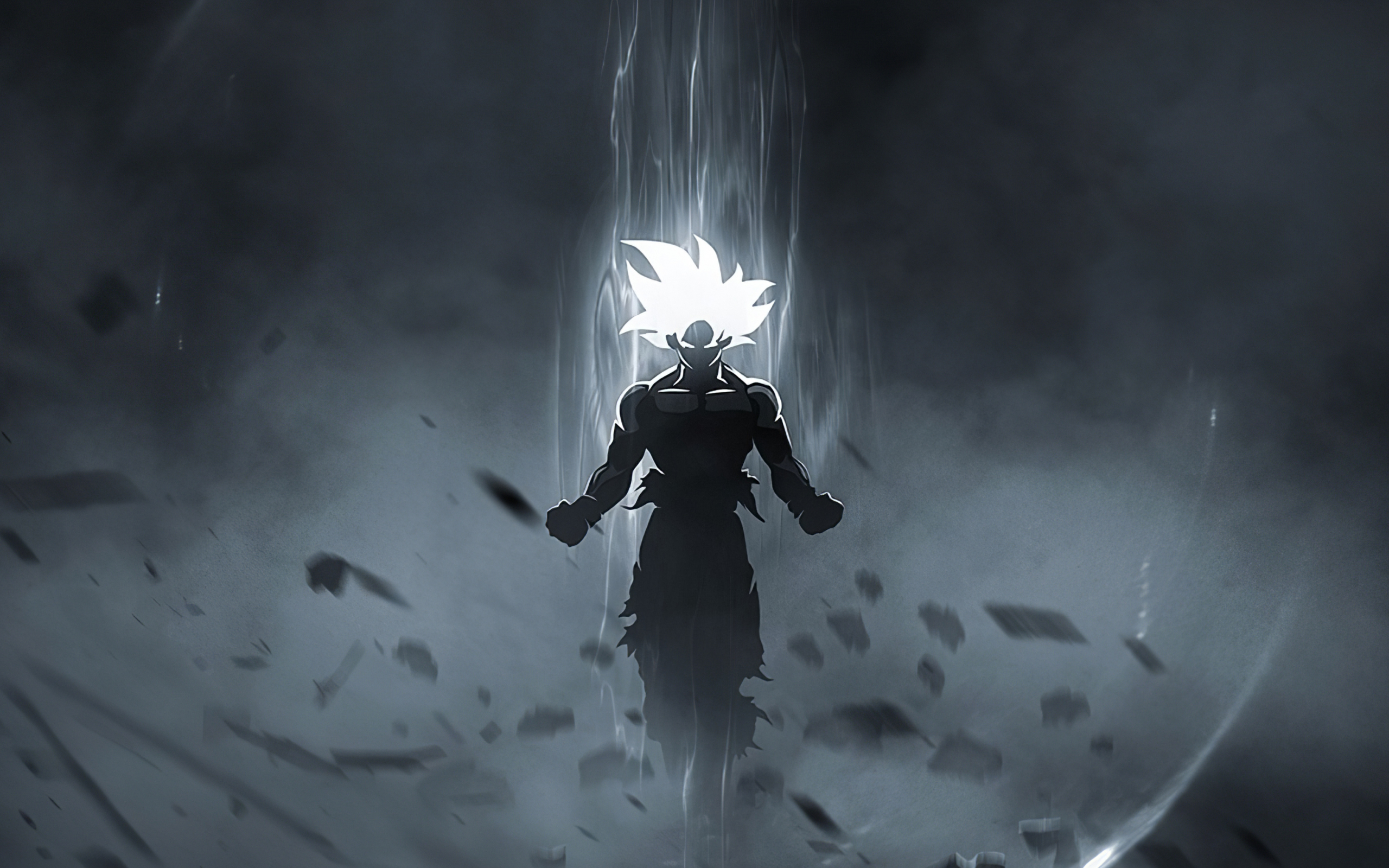 Download wallpaper 2560x1600 goku, anime art, glowing eyes and hair, dual wide 16:10 2560x1600 HD background, 24511
