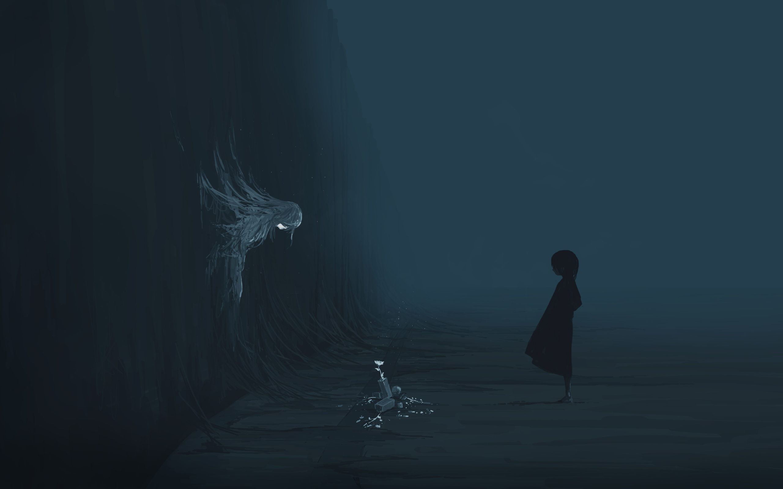 anime, black background, darkx1600 Wallpaper