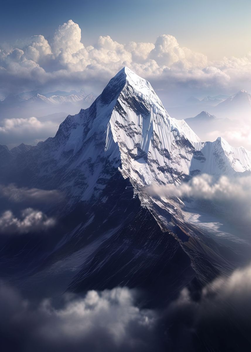 Mount Everest In Clouds' Poster