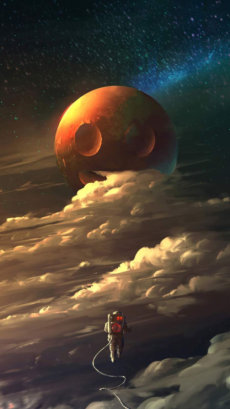 Astronaut Cosmos iPhone Wallpaper. Digital painting, Fantasy artwork, Fantasy paintings