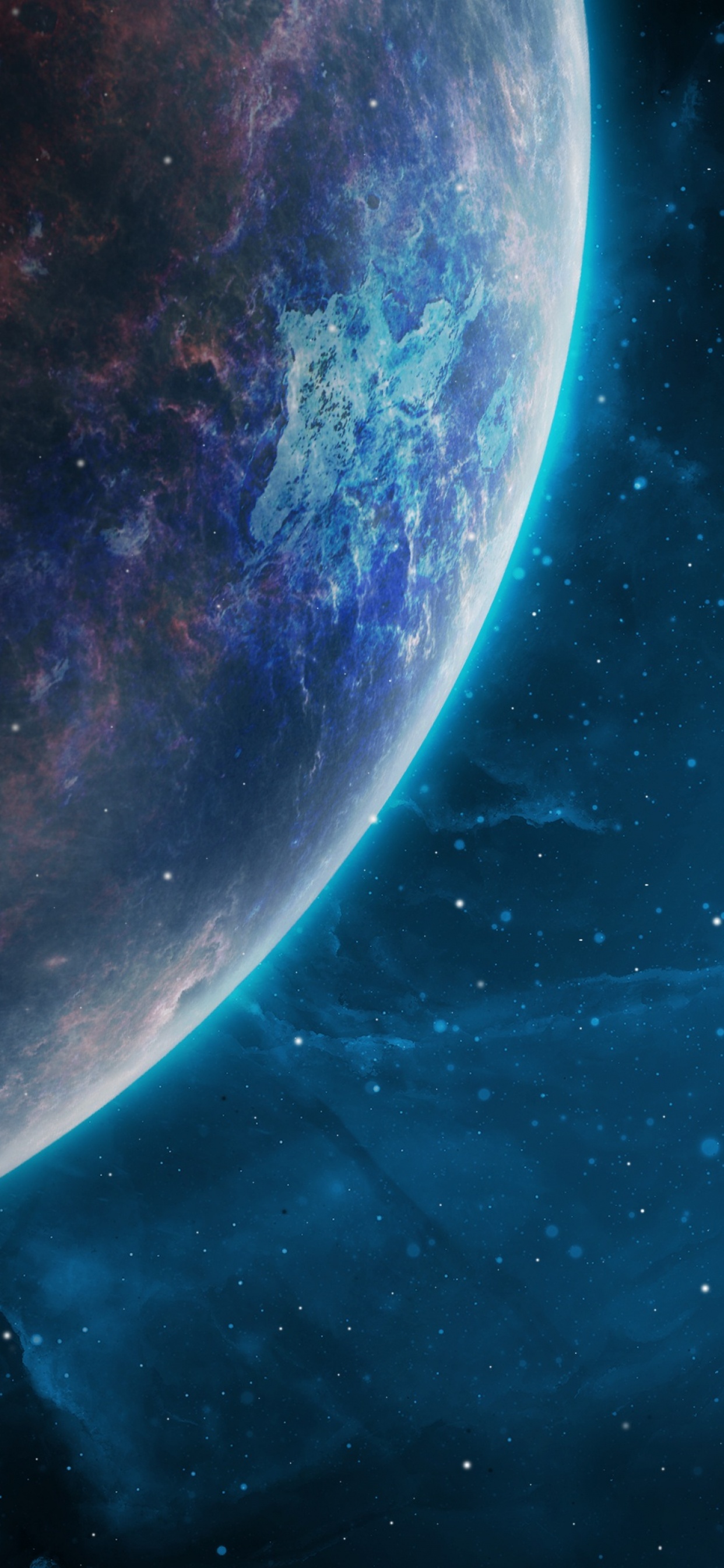 Planet Wallpaper 4K, Galaxy, Blue, Stars, Cosmos