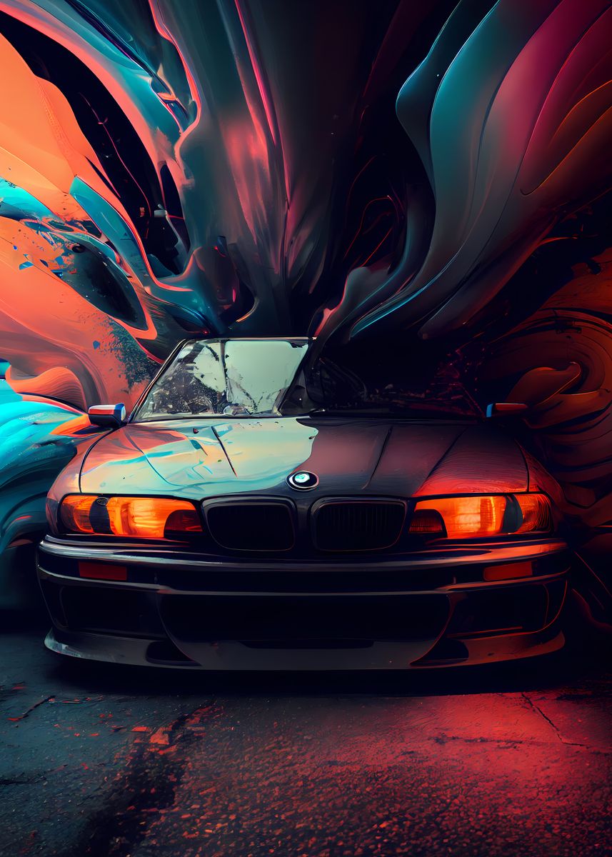 BMW E36 Abstract Style' Poster