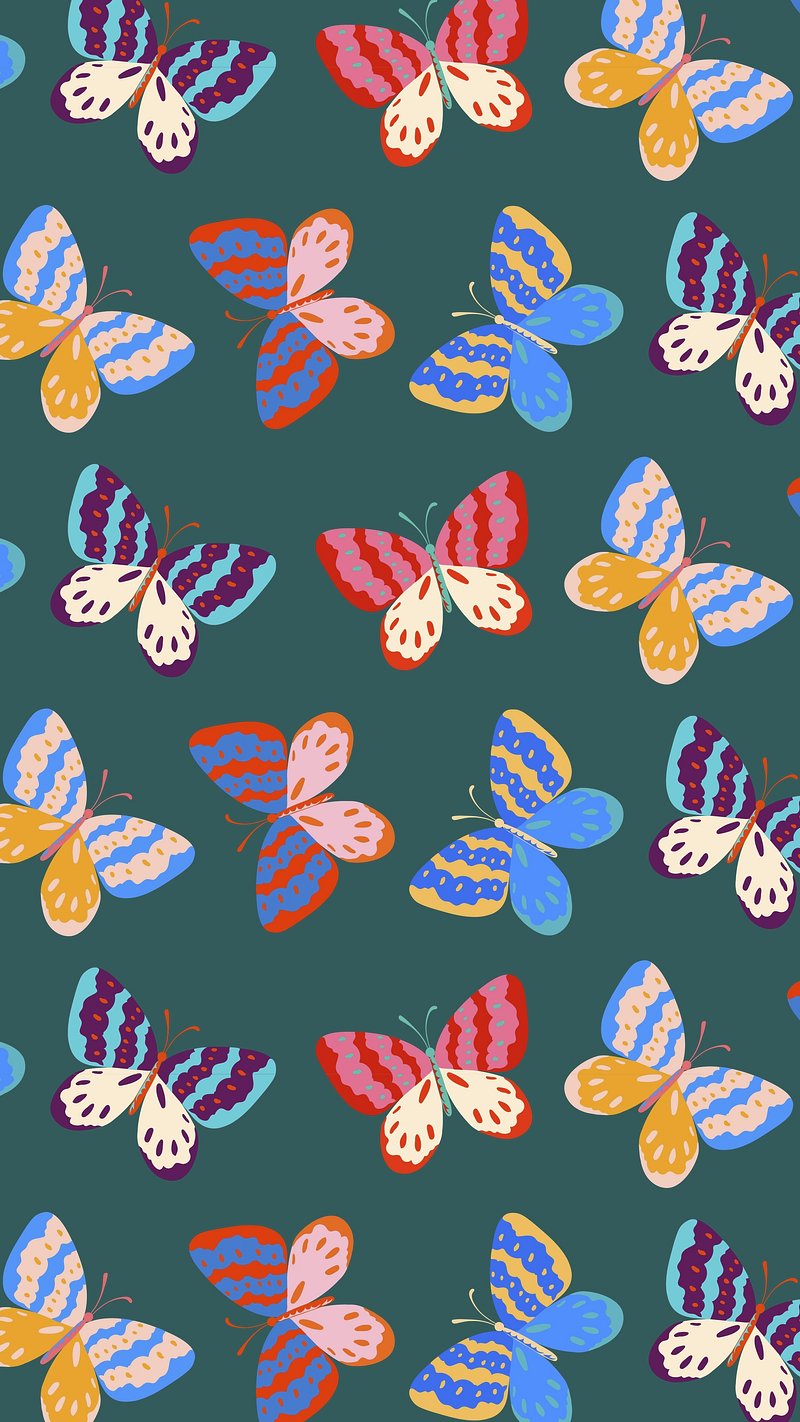 Pop art butterfly iPhone wallpaper