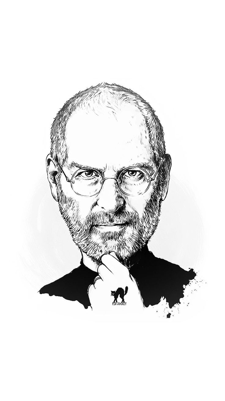 Steve Jobs Portraits Illustration iPhone Wallpaper. Portrait drawing, iPhone 5s wallpaper, Steve jobs