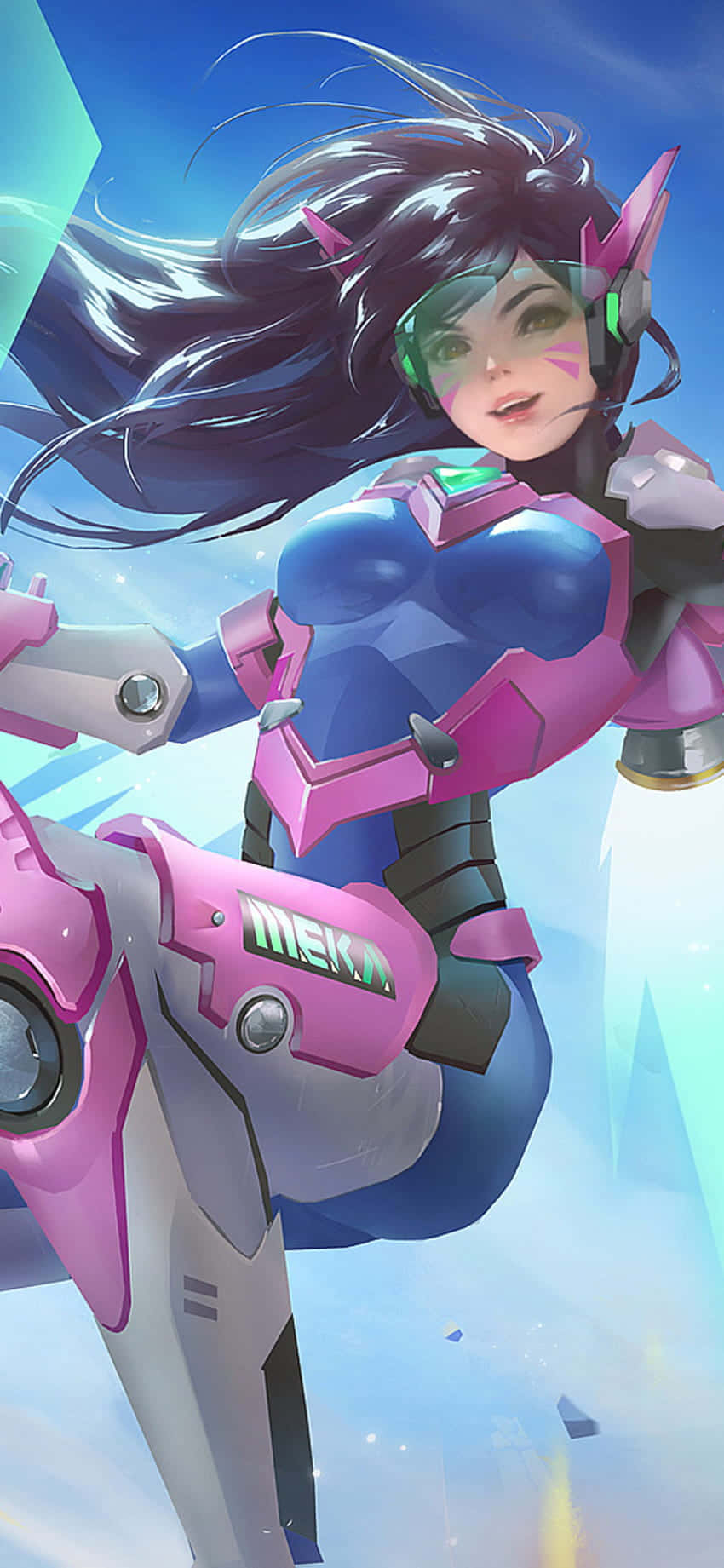 Download iPhone Xs Max Overwatch Background D.Va Floating In