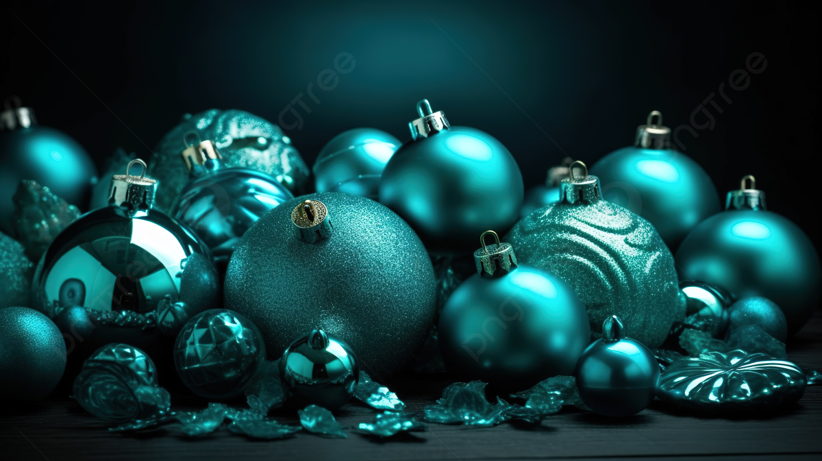 Collection Of Turquoise Christmas Balls On A Table Background, Teal Christmas Picture Background Image And Wallpaper for Free Download