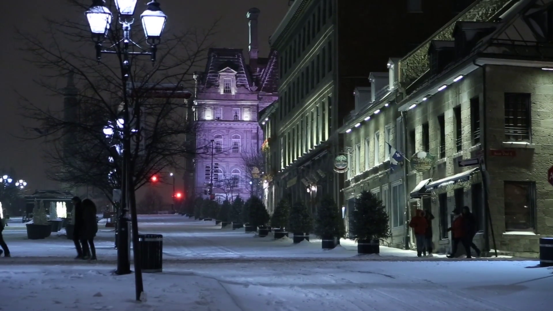 Winter Time View Of Old Montreal Stock Footage SBV 305587959