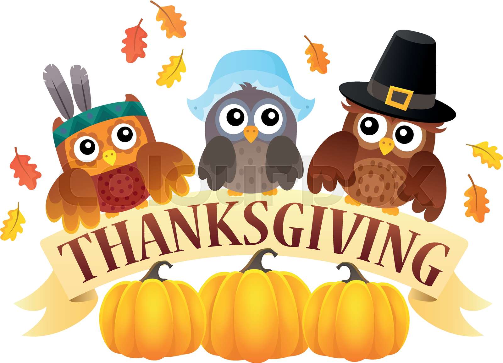 Thanksgiving owls thematic image 7