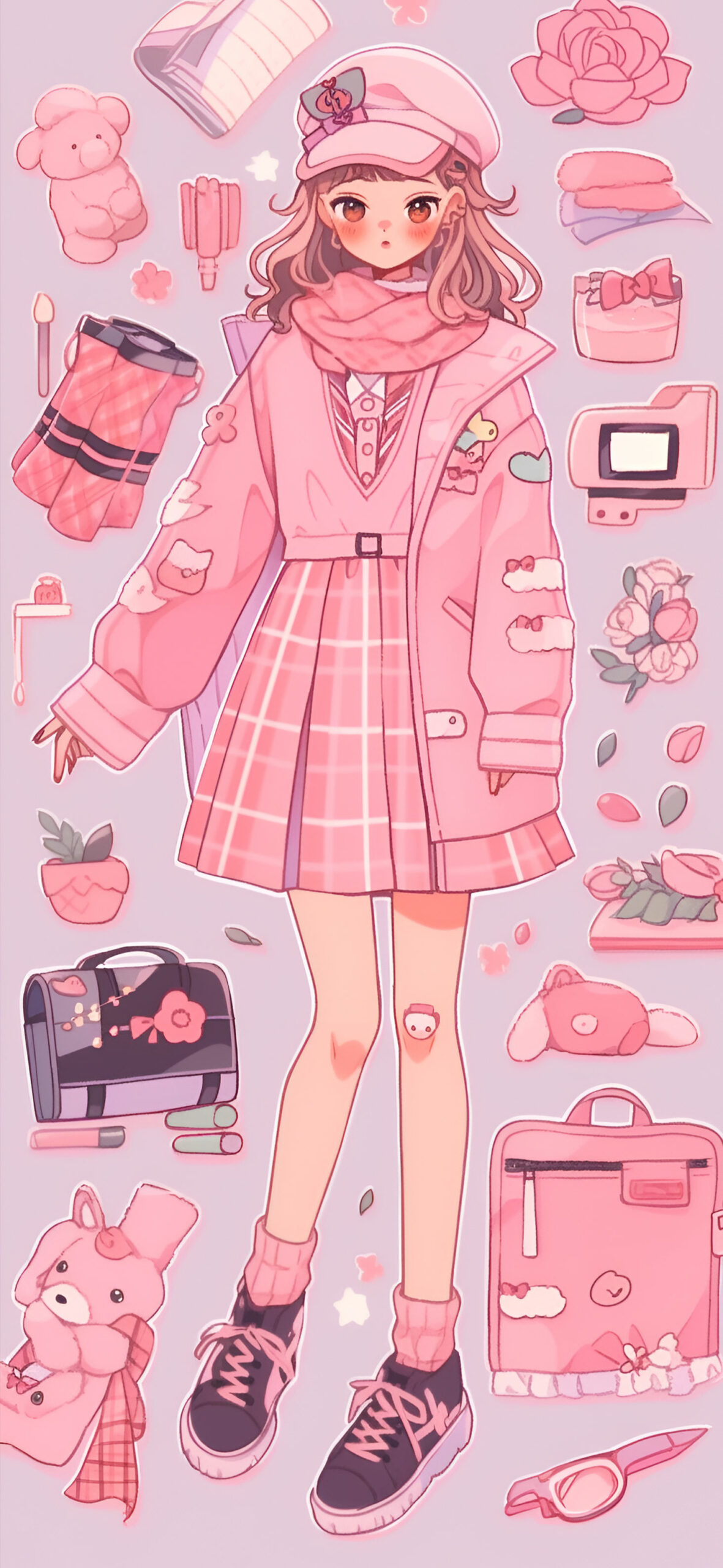 Aesthetic Preppy Girl Pattern