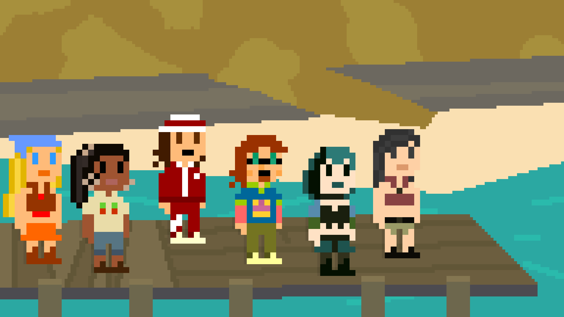 I made a wallpaper pixelart with the final 6 of Total Drama Island: Your Way