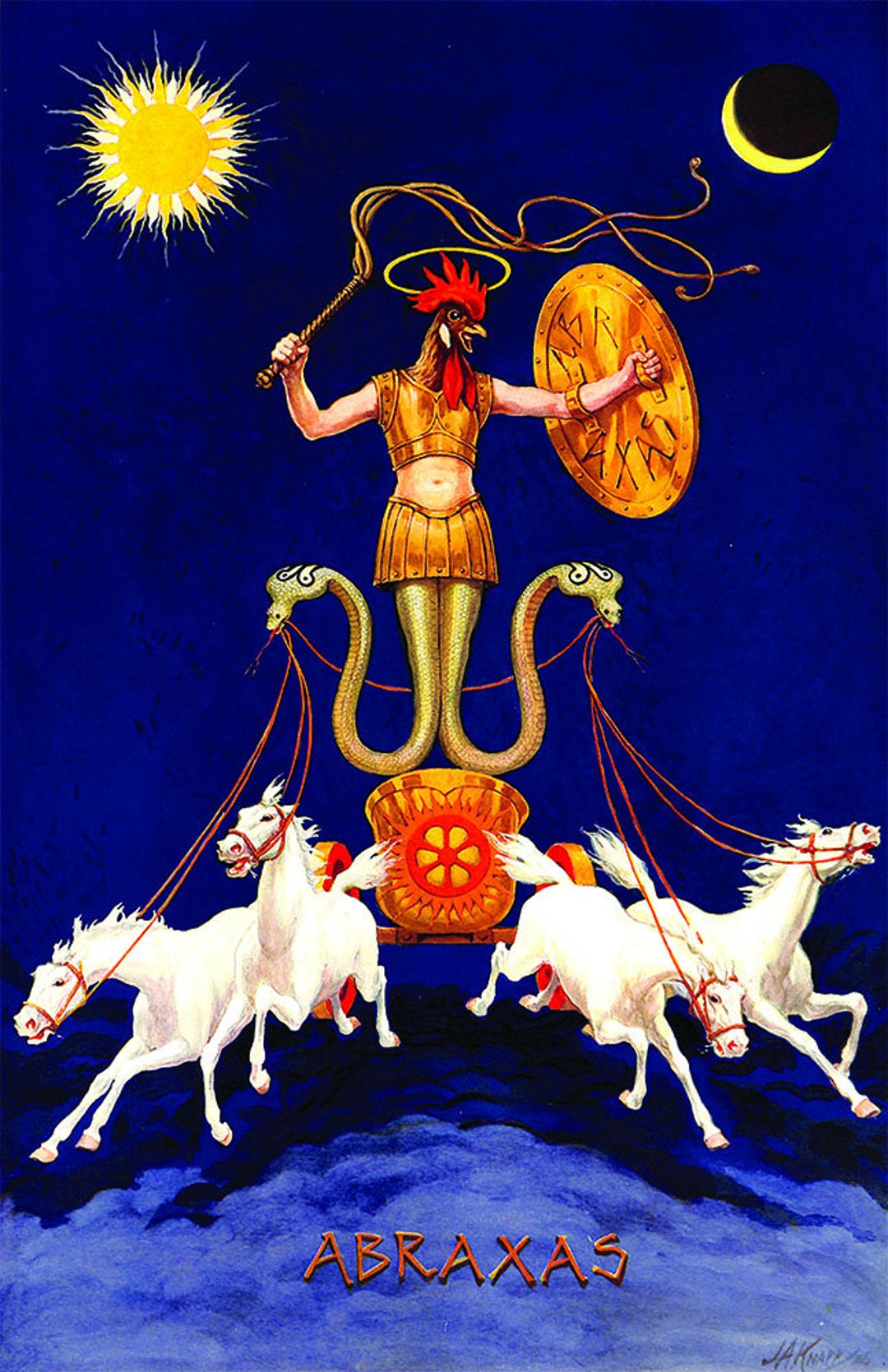 Abraxas A Gnostic Pantheos Masonic Poster 11'' X