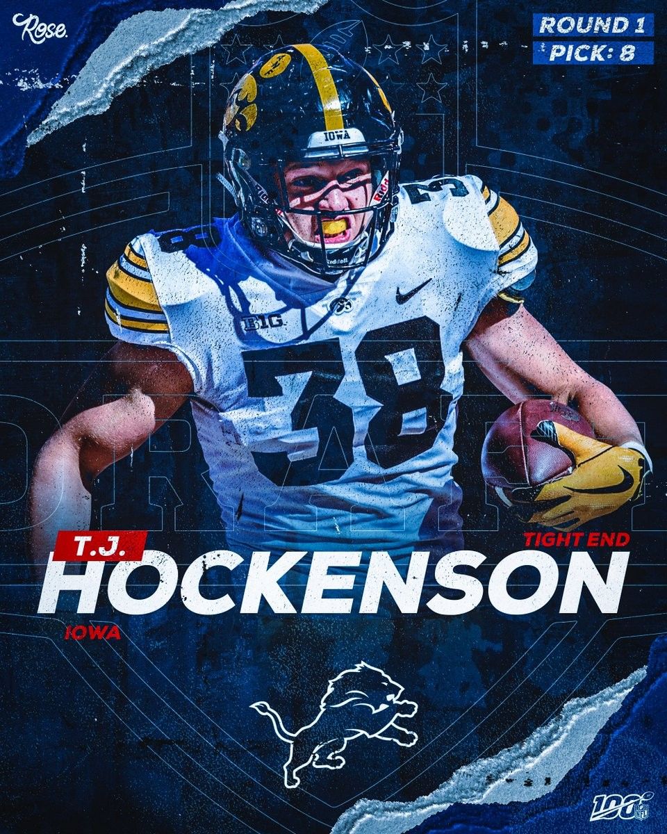 Detroit Lions TE: TJ Hockenson. Detroit lions, Nfl detroit lions, Detroit lions logo
